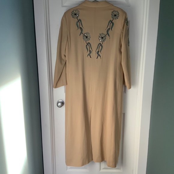 Tan Duster Jacket Embroidered and Embellished by Manuel Cuevas Women’s size 14 - Picture 2 of 16